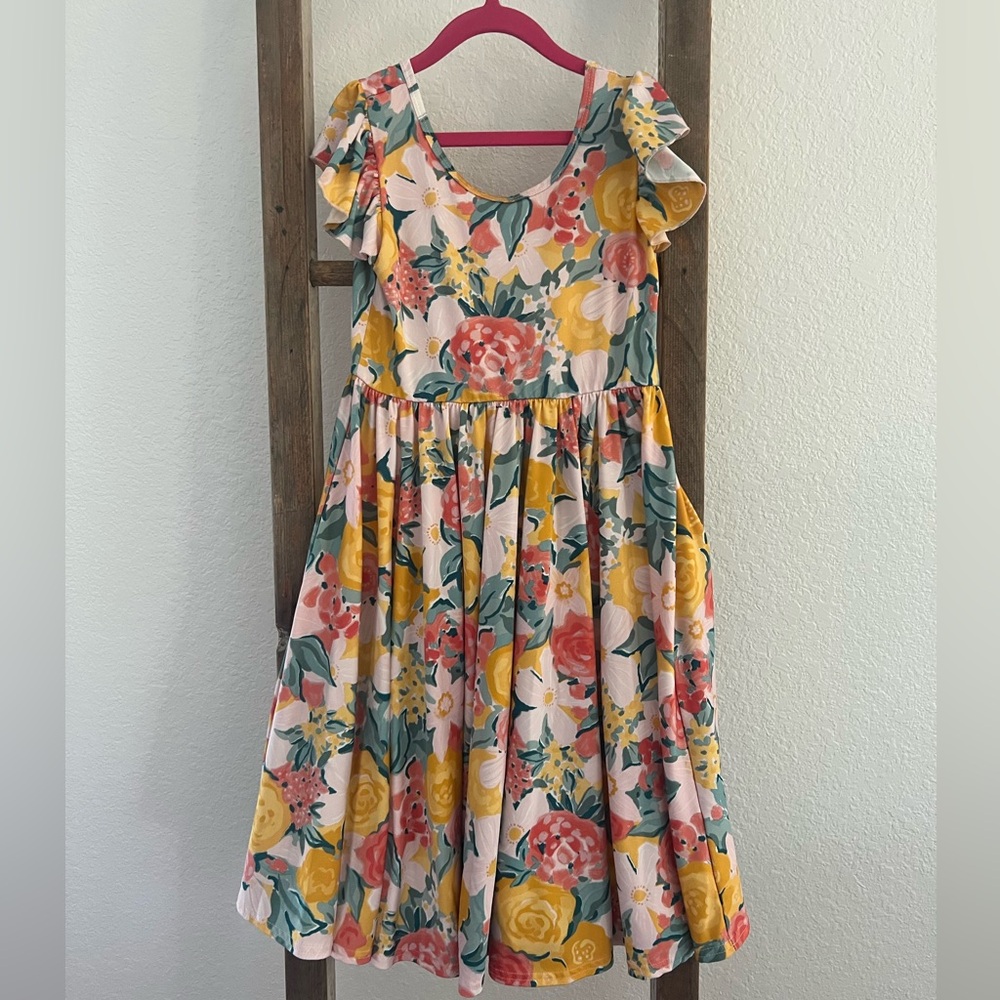 Dot Dot Smile Floral Dress in Yellow, Pink, Green